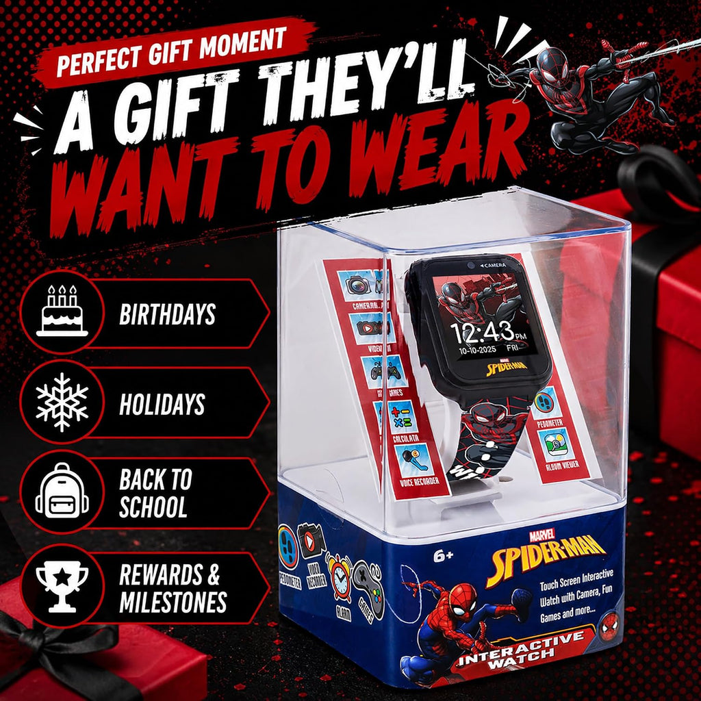 Marvel Spider-Man - Reloj inteligente para niños, reloj interactivo...