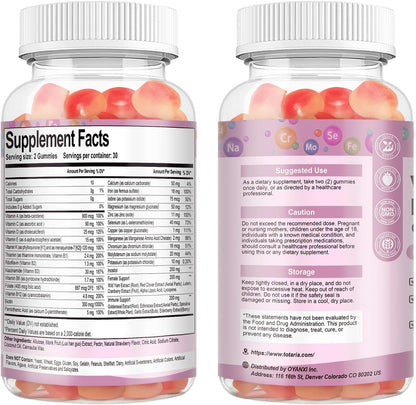 Totaria Gomitas multivitamínicas sin azúcar para mujeres mayores de...