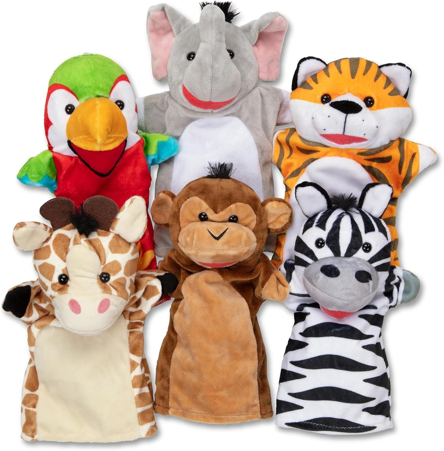Melissa &amp; Doug Safari Buddies - Marionetas de mano, juego de 6...