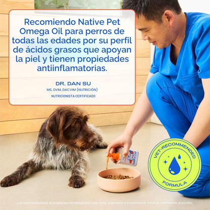 Native Pet Aceite de pescado Omega 3 para perros y gatos, promueve...