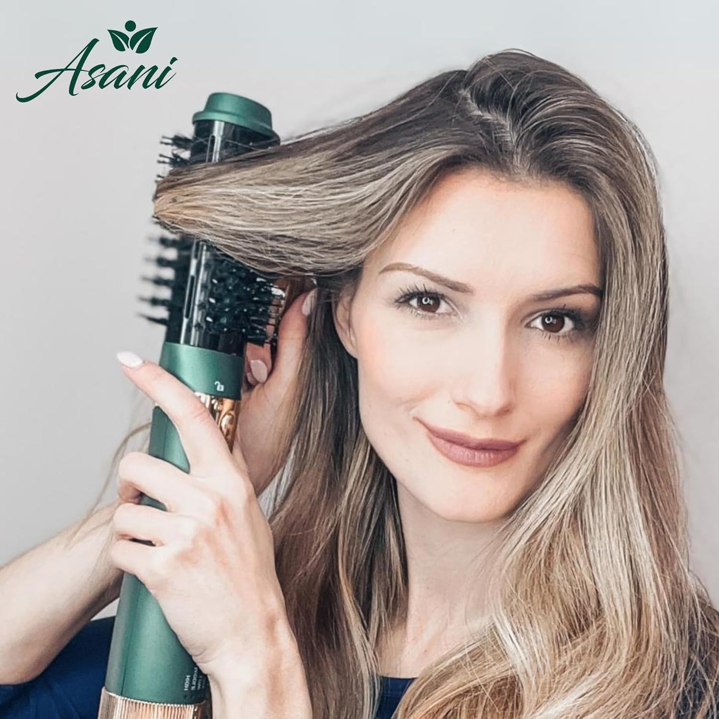 Asani Cepillo de aire caliente - Cepillo secador multiusos con cabe...