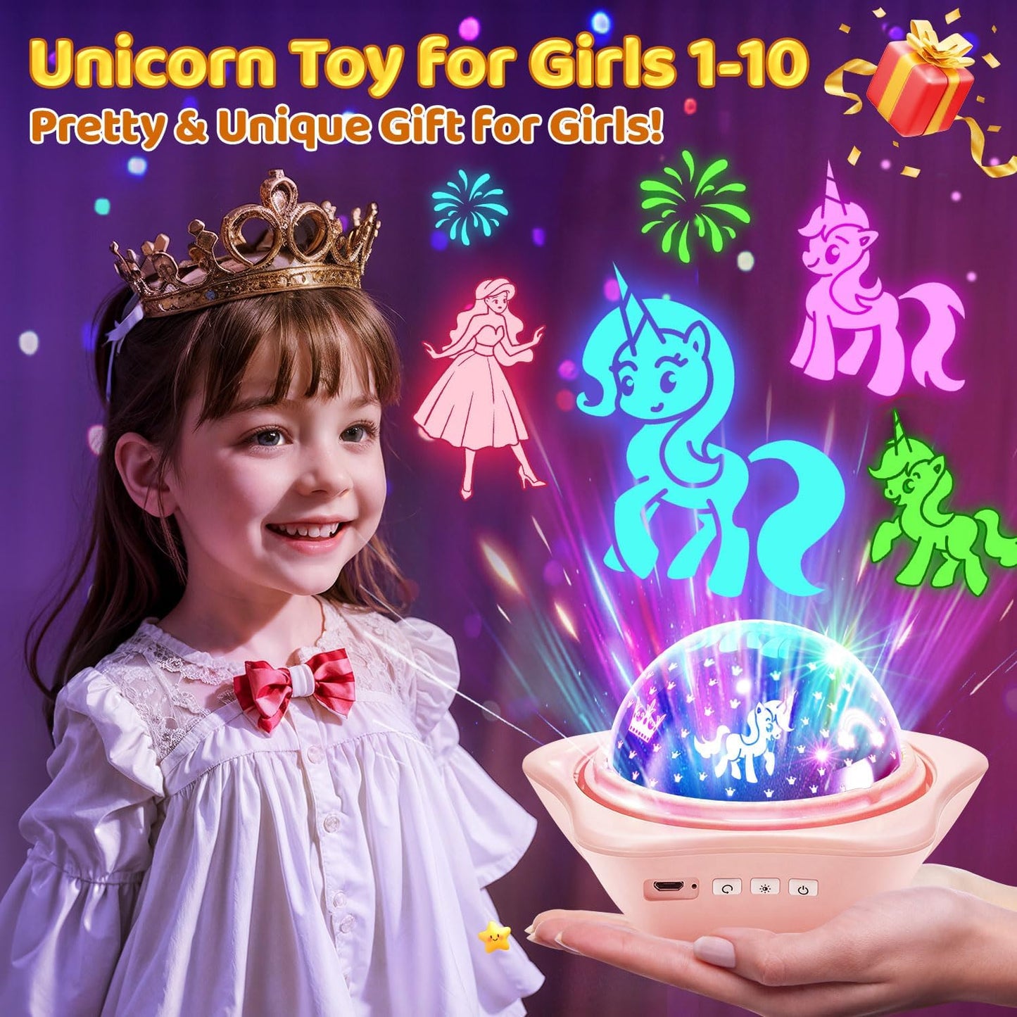 Juguetes de unicornio: 6 diapositivas + 96 proyecciones, proyector...