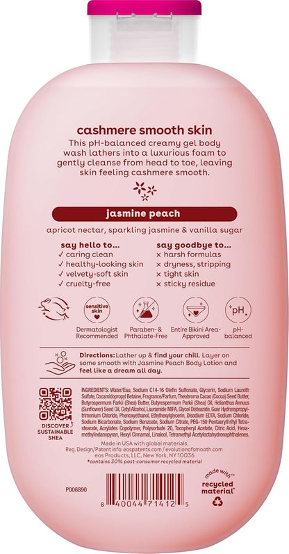 eos Gel de baño de cachemira \u2013 Jasmine Peach, gel hidratante p...