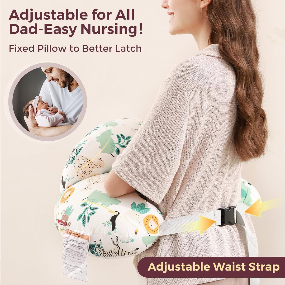 Momcozy - Almohada de lactancia con barrera de seguridad pionera: m...