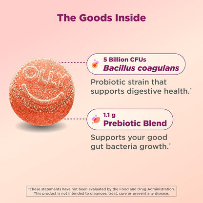 OLLY - Gomitas de probióticos + prebióticos que apoyan la salud dig...