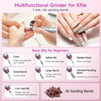 Taladro de uñas eléctrico profesional, lima de uñas portátil para u...