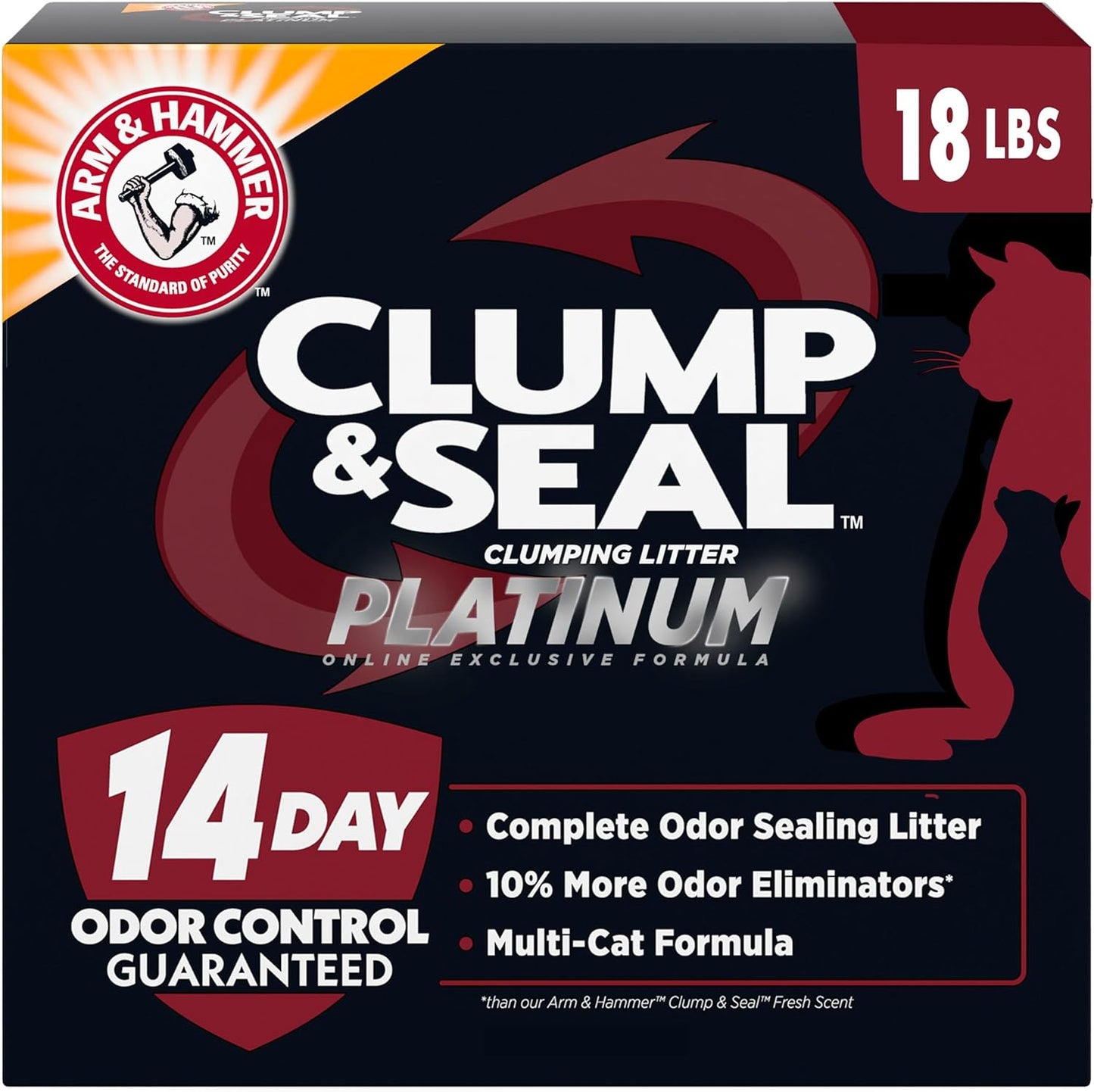 Arm &amp; Hammer Clump &amp; Seal Platinum Arena sanitaria para gat...