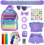 18INDC Conjunto de ropa y accesorios para muñeca de niña de 18 pulg...