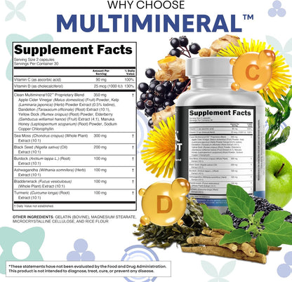 Clean Nutraceuticals Musgo Marino Aceite de Semilla Negra Ashwagand...