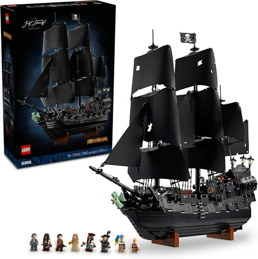 LEGO Icons 10365 - Juego de construcción de barco pirata del capitán Jack Sparrow para adultos, mayores de 18 años, decoración de habitación para oficina, dormitorio o estante, barco coleccionable de