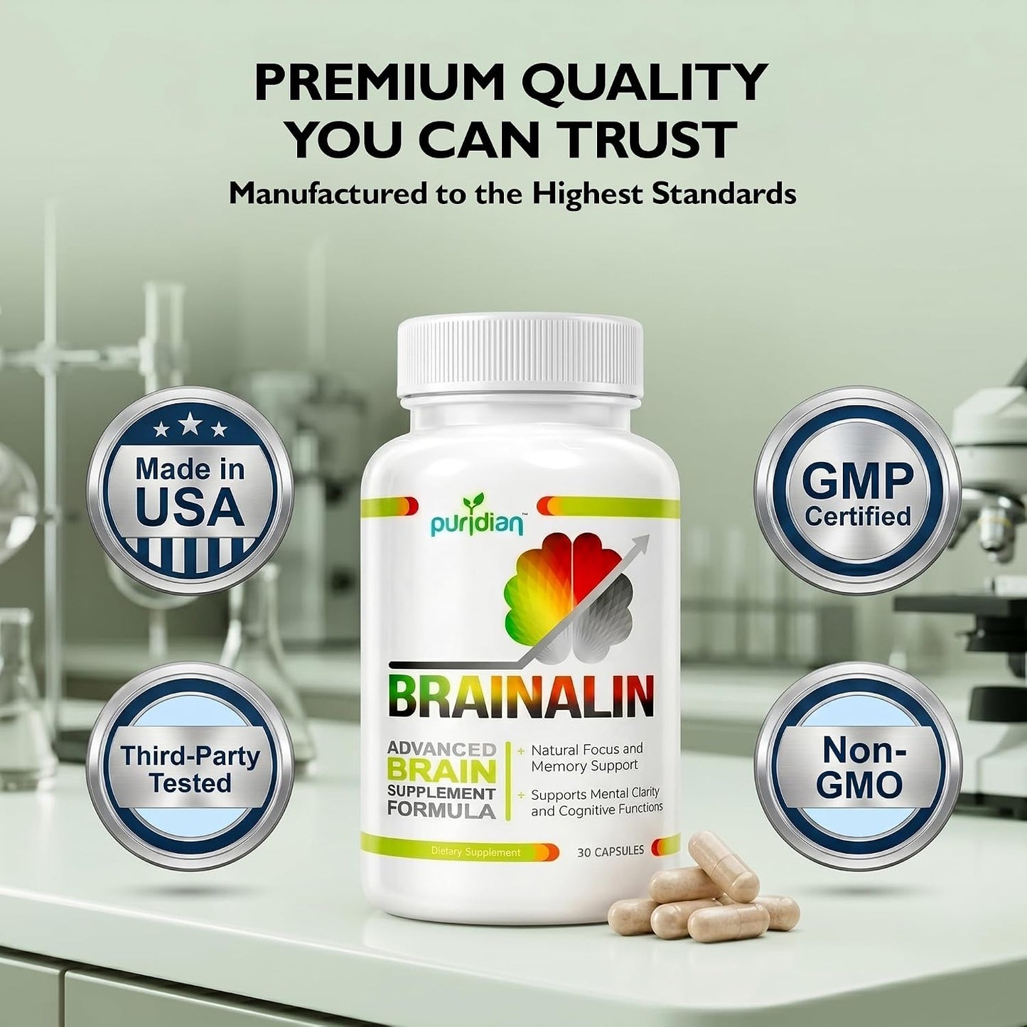 Vitaminas para el cerebro, memoria, atención y concentración. 100 %...