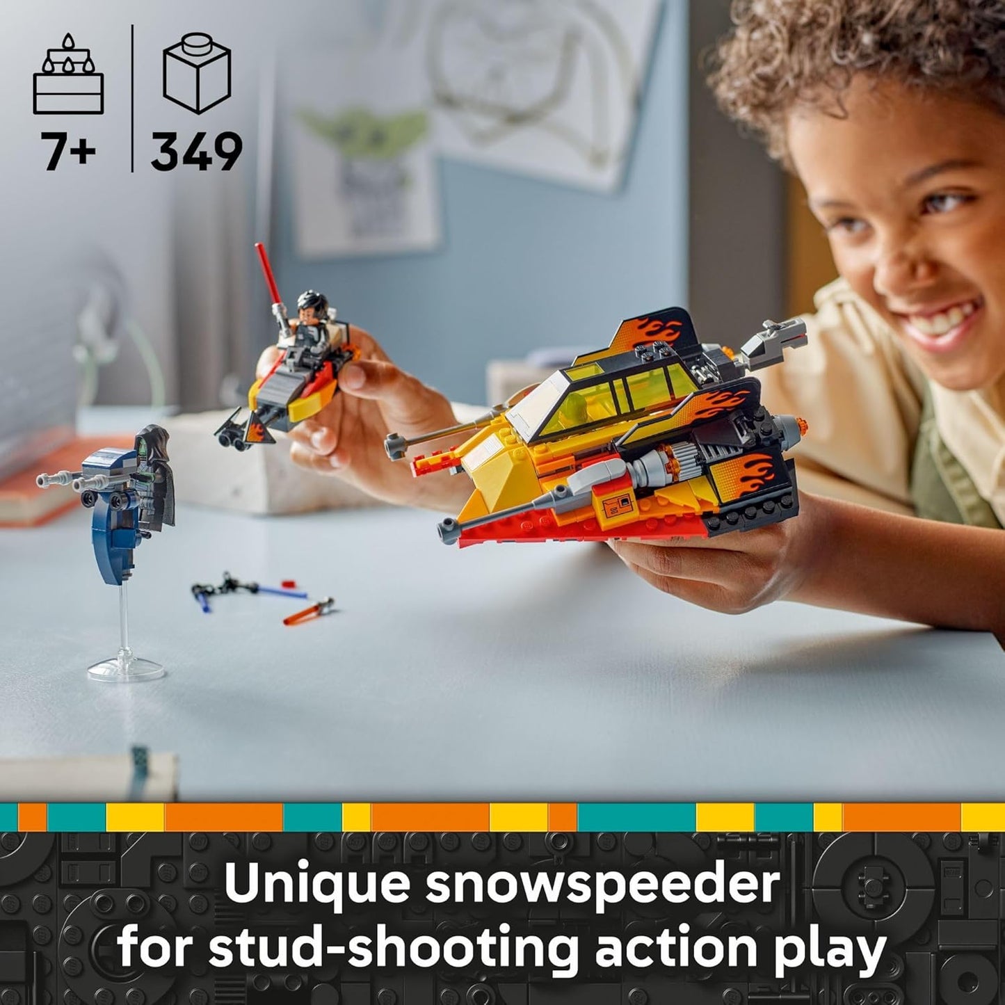 LEGO Star Wars: Rebuild The Galaxy The Force Burner Snowspeeder Juguete de Construcción - Set de Juego de Simulación 2 en 1 con 3 Minifiguras para Niños, Edades 7+ - Decoración Coleccionable para