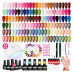 VANREESA Juego de 60 esmaltes de uñas de gel, 55 colores con capa b...