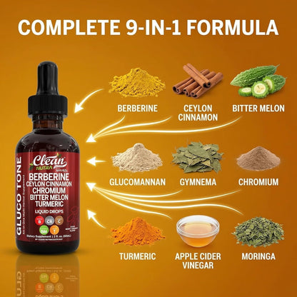 Clean Nutra Berberine con suplemento de canela de Ceilán gotas líqu...