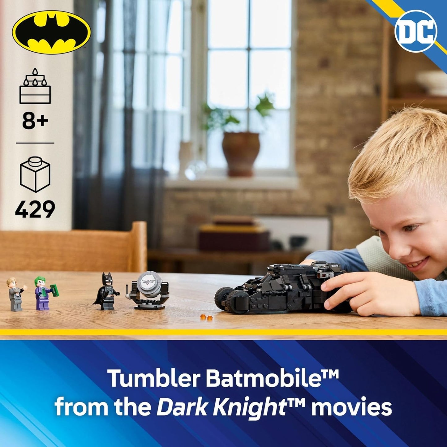 LEGO DC Batman Tumbler vs. Dos Caras y El Guasón Set de Construcción de Juguetes - Vehículo de Superhéroe Batmóvil de El Caballero de la Noche para Niños, Niños y Niñas, Edades 8+ - Idea de Regalo