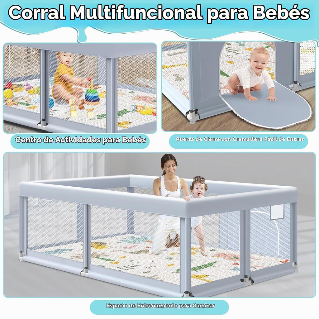 Fshibila corralito grande para bebés de 65" × 50", corralit...
