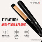 REMINGTON Plancha de pelo antiestática de 1", plancha plana de...