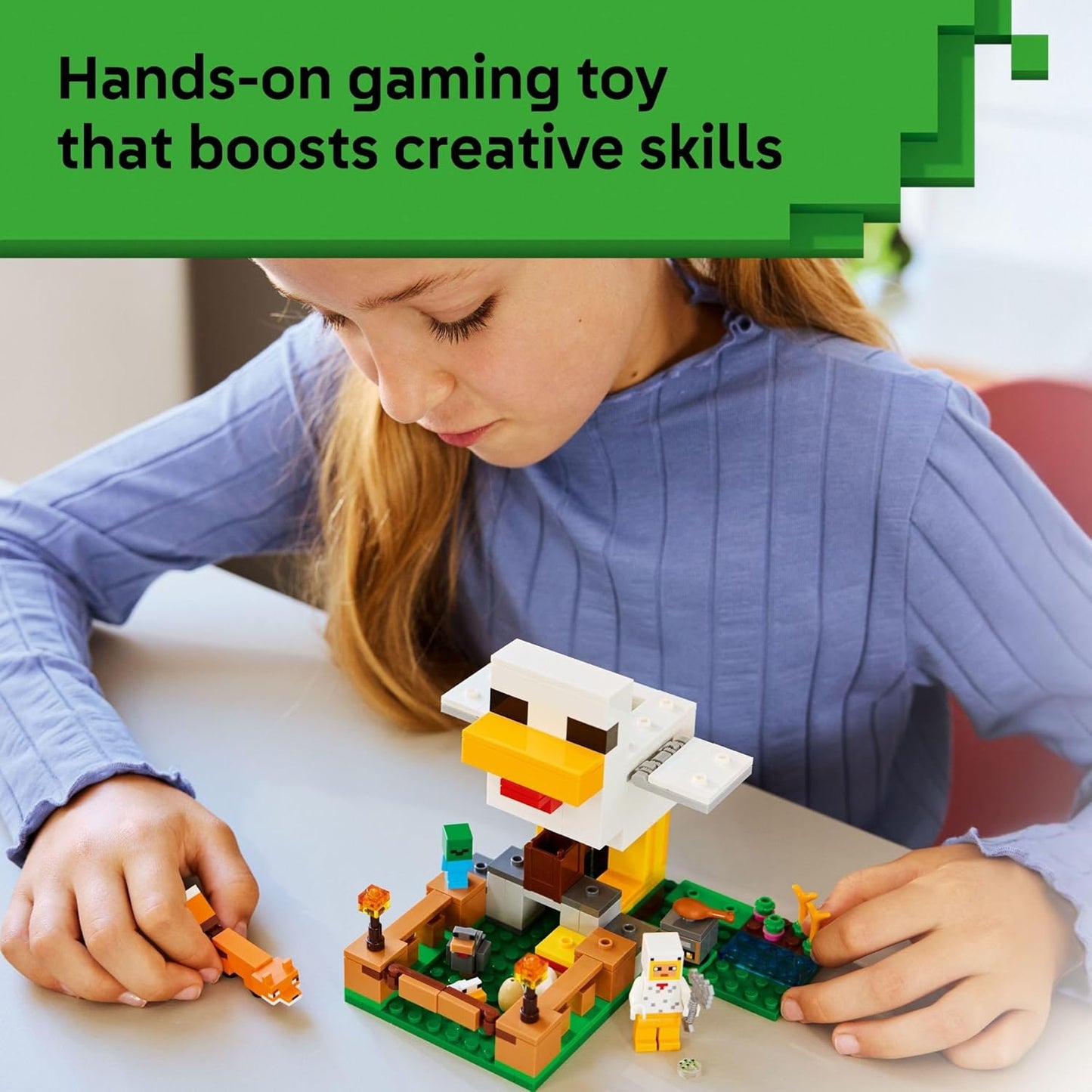 LEGO Minecraft Chicken Farm - Juguete de construcción para niños, juego de videojuegos y figuras para niños y niñas, a partir de 7 años, regalo para cumpleaños, 21585