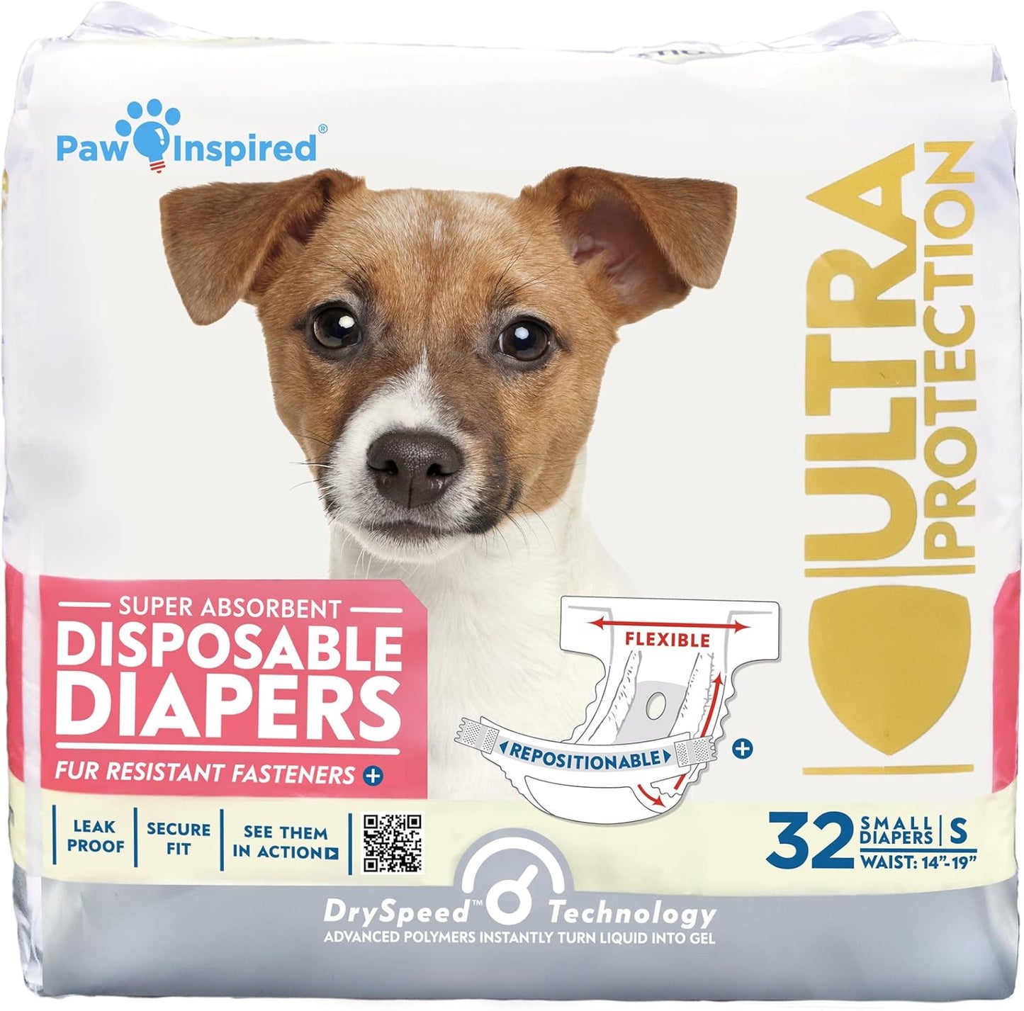 Paw Inspired 32 unidades Pañales desechables para perros | Pañales...