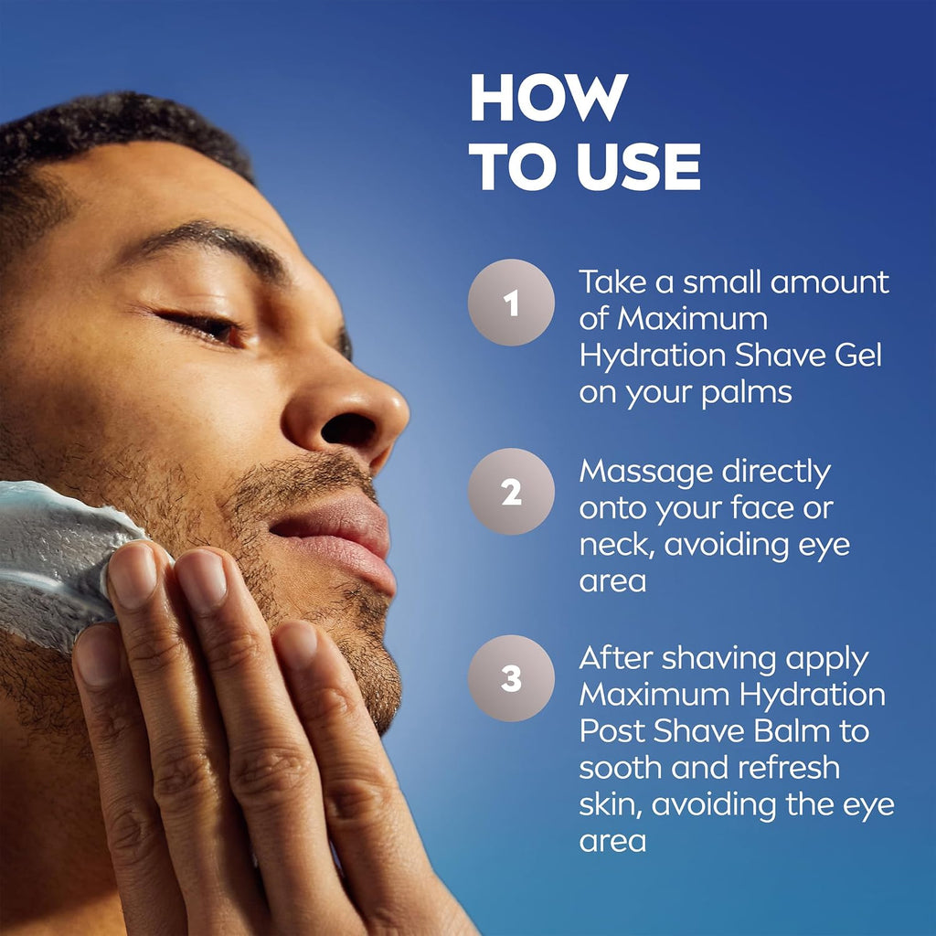 NIVEA MEN Gel de afeitado de máxima hidratación para hombres, paque...