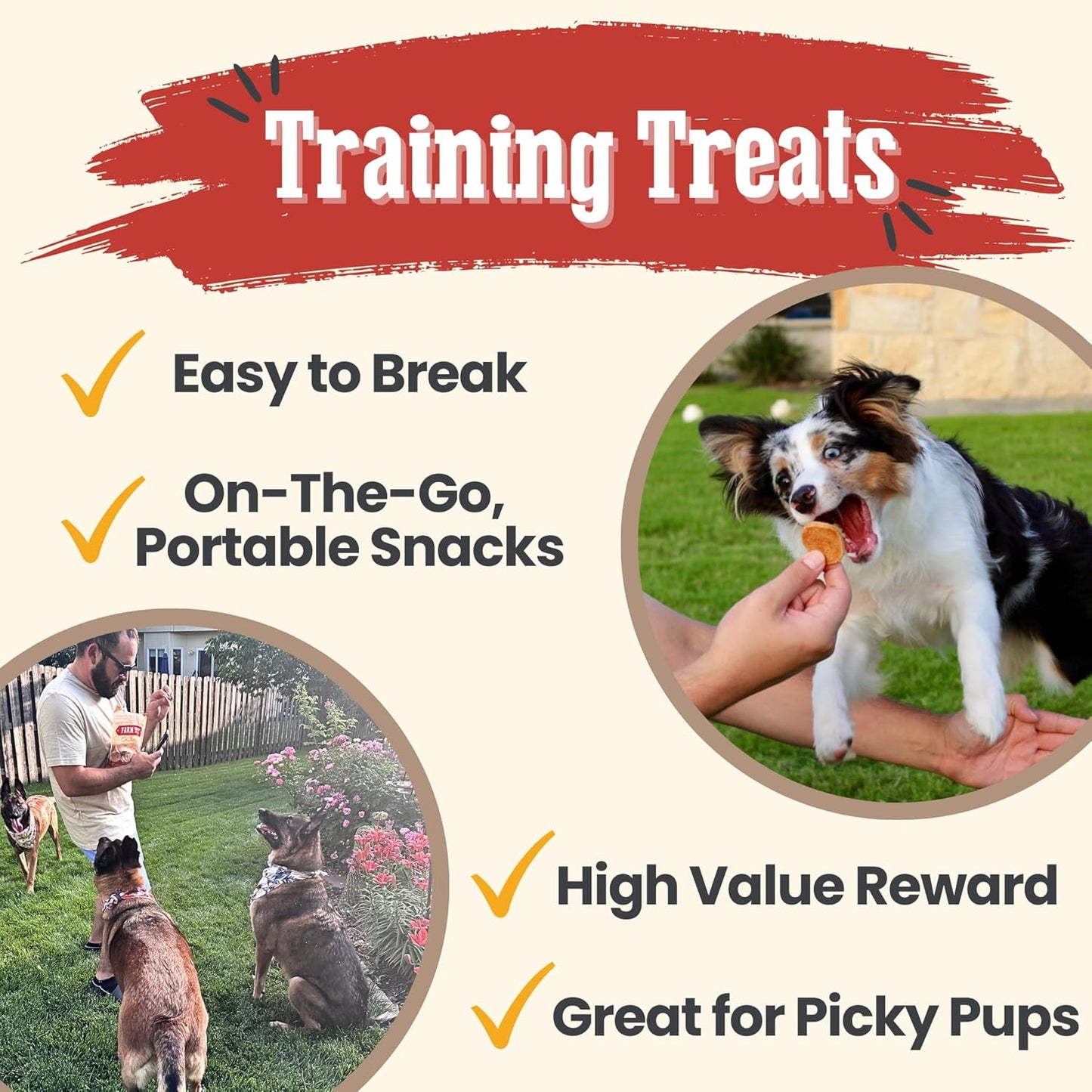 Farm To Pet - Golosinas de entrenamiento para perros - Chips de pol...