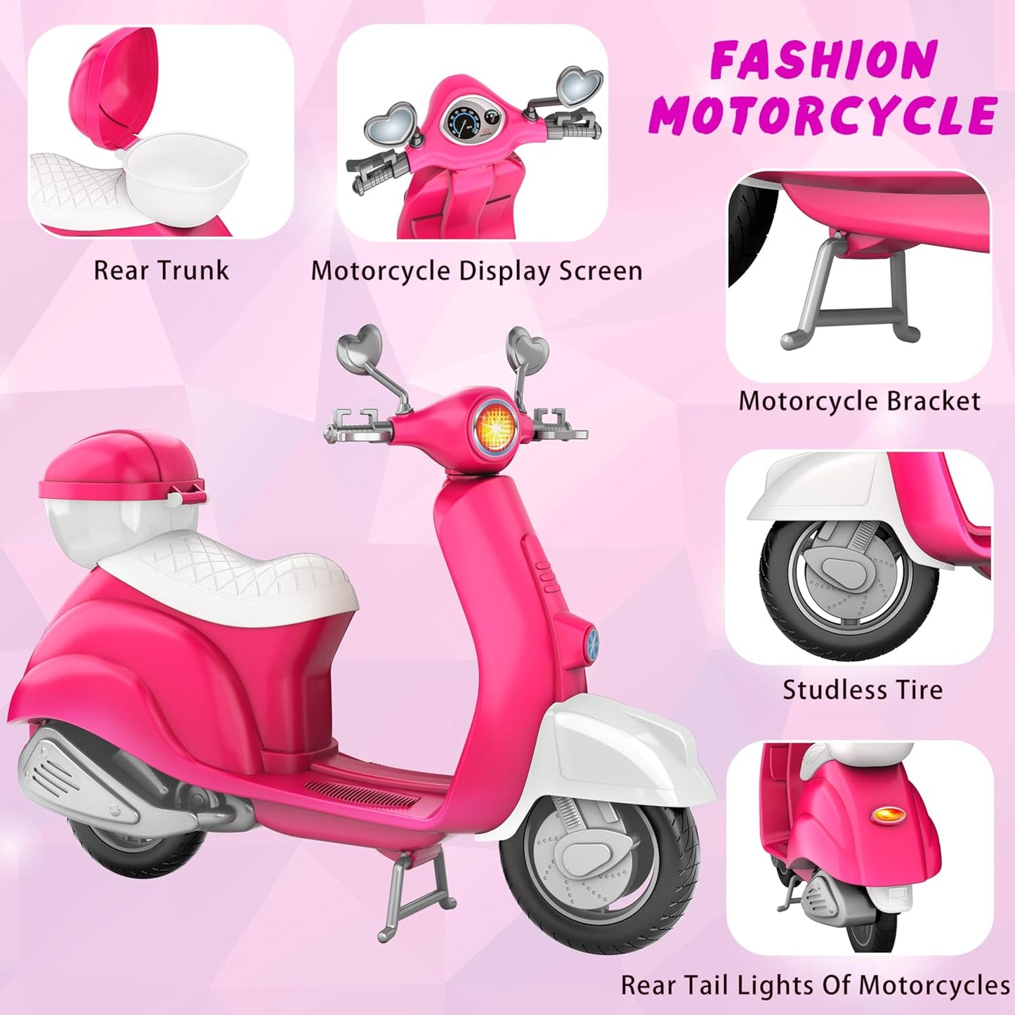 MINIFUN Juego de 75 piezas de scooter para muñecas, ropa y accesori...