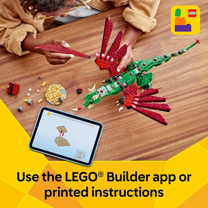 LEGO Creator 31161 - Juguete medieval de dragón 3 en 1, juguete de...