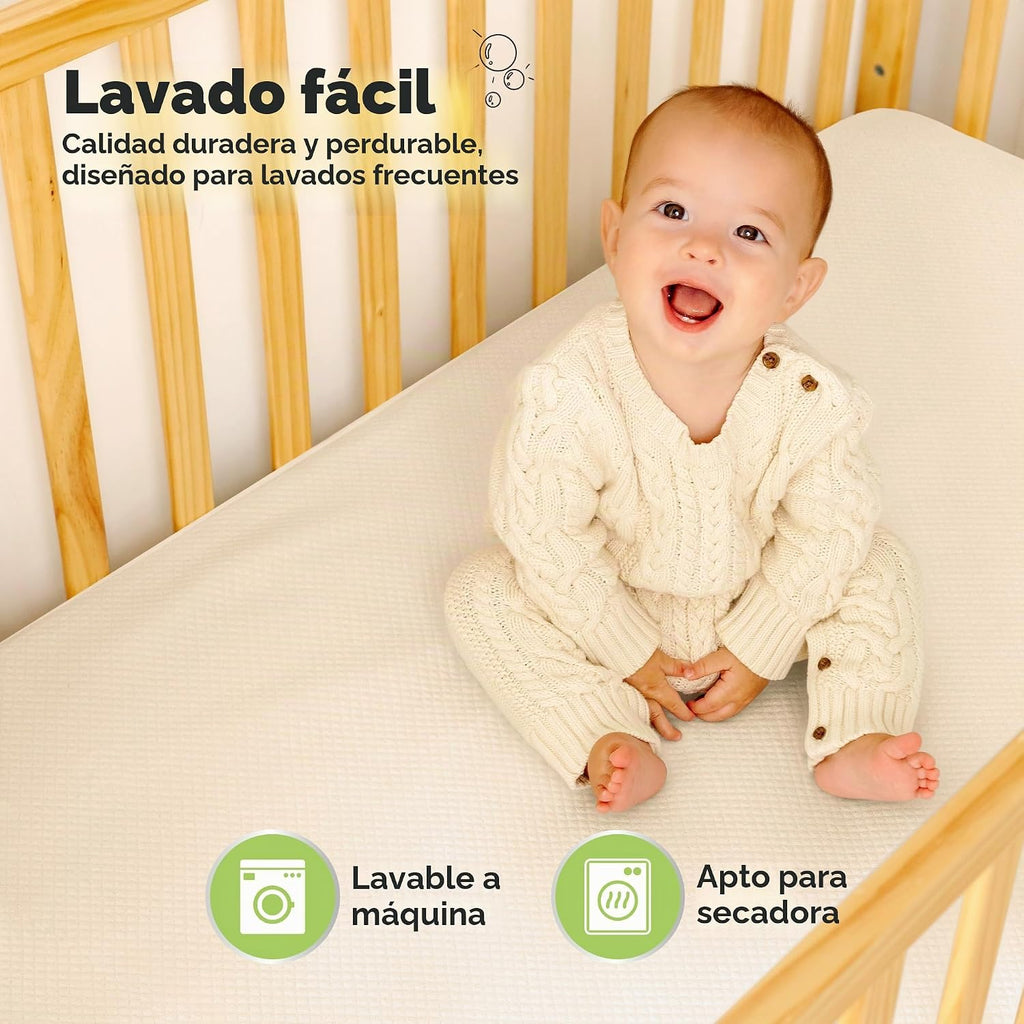Paquete de 2 fundas protectoras de colchón impermeables para cuna,...