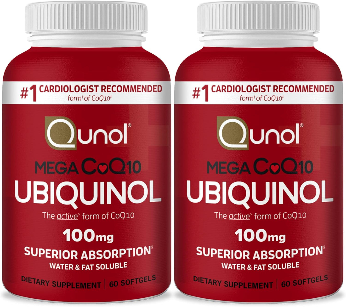 Qunol Mega Ubiquinol CoQ10 Suplemento natural de C0Q10 solubre en a...