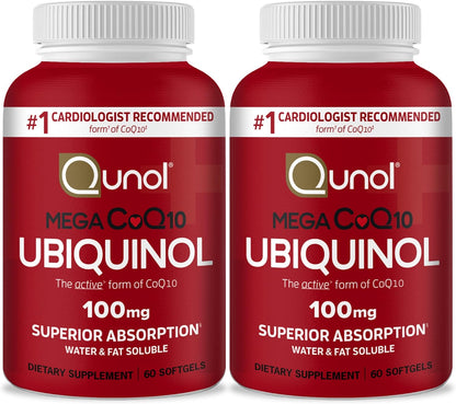 Qunol Mega Ubiquinol CoQ10 Suplemento natural de C0Q10 solubre en a...