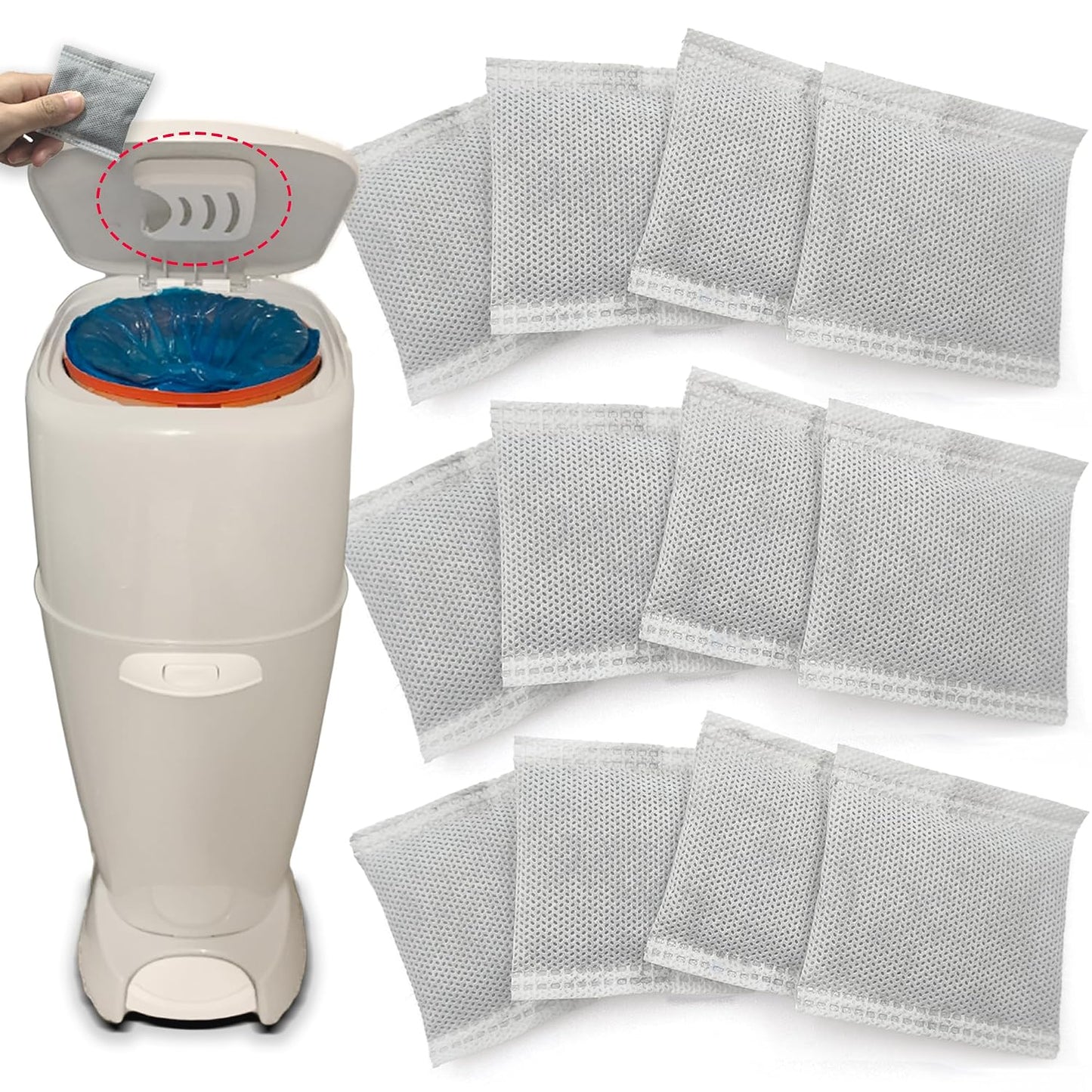 12 piezas de desodorantes para cubos de pañales, absorbentes de olo...
