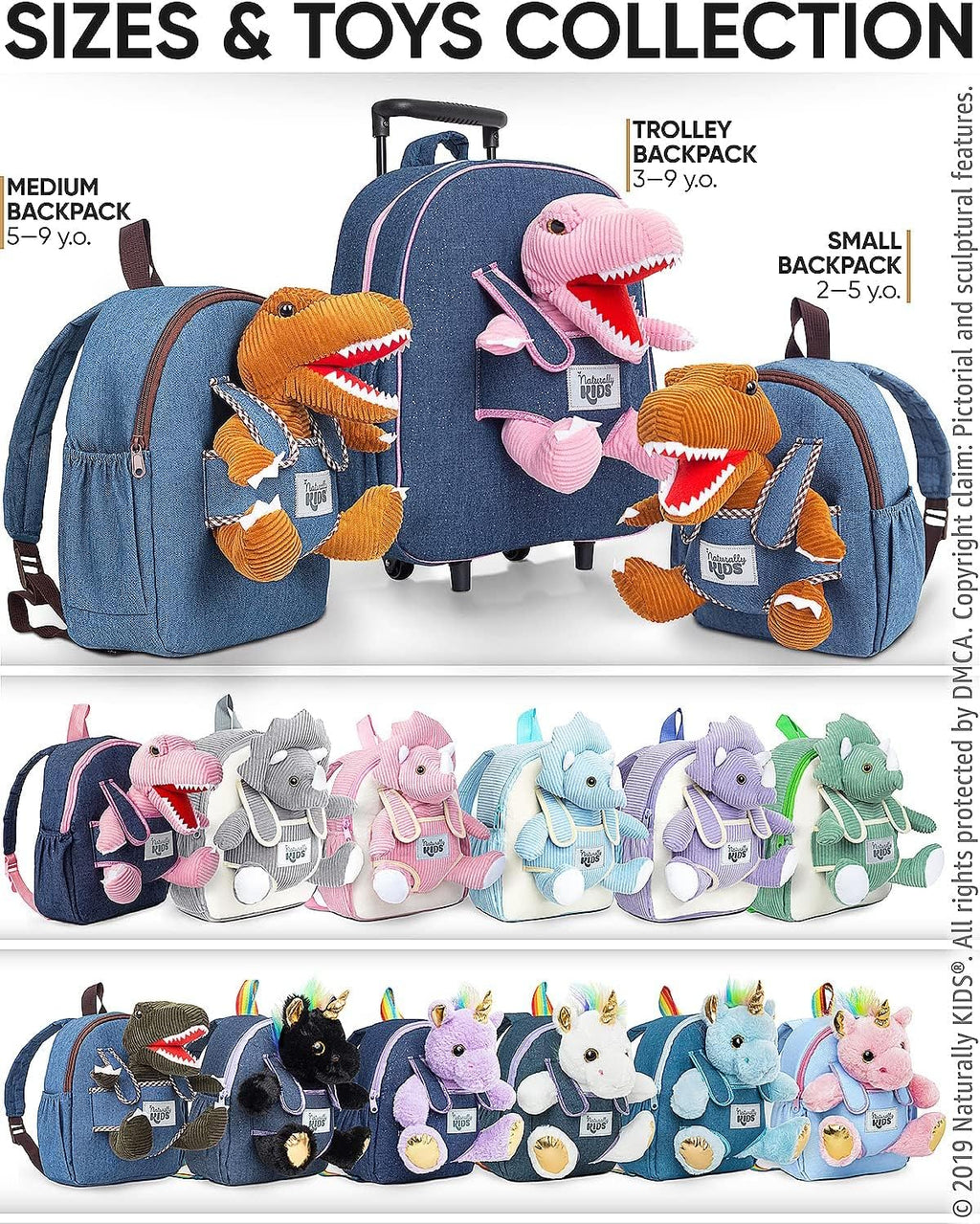 Naturally KIDS Maleta para niños pequeños con juguete de dinosaurio...