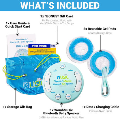 Wusic Audífonos inalámbricos seguros para el vientre – Auriculares Bluetooth para bebé con música materna para la unión, esenciales para el embarazo para madres primerizas, Bluetooth de un solo toque