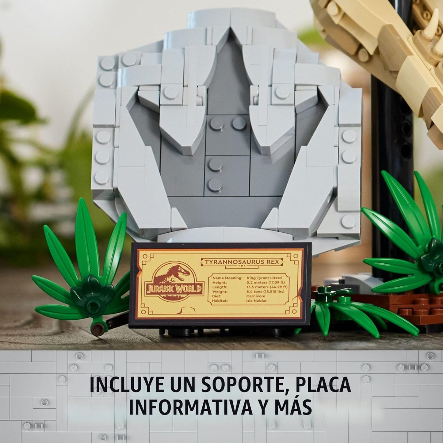 LEGO Jurassic World Fósiles de Dinosaurios: Cráneo de T Rex - Juguete de Construcción de Dinosaurio para Niños y Niñas, Edades 9+ Años - Regalo para Navidad - Exhibición para Dormitorio - 76964