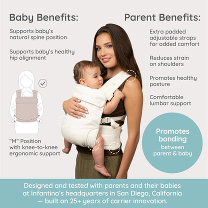 Infantino Honey Blossom - Portabebés ergonómico para bebés a niños...