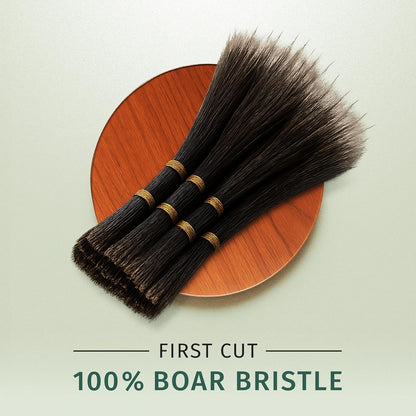 SHASH Cepillo de pelo clásico alemán de primer corte 100% con cerdas de jabalí desde 1869 – Acondiciona el cabello, mejora la textura, exfolia el cuero cabelludo, fino a normal, no para cabello grueso