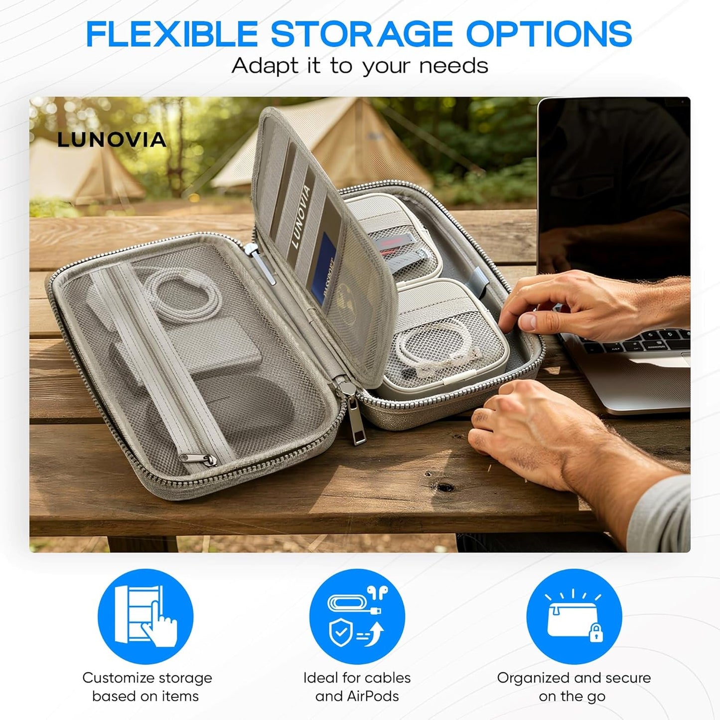 Lunovia Hard Shell Tech Organizer - Funda protectora de viaje para...