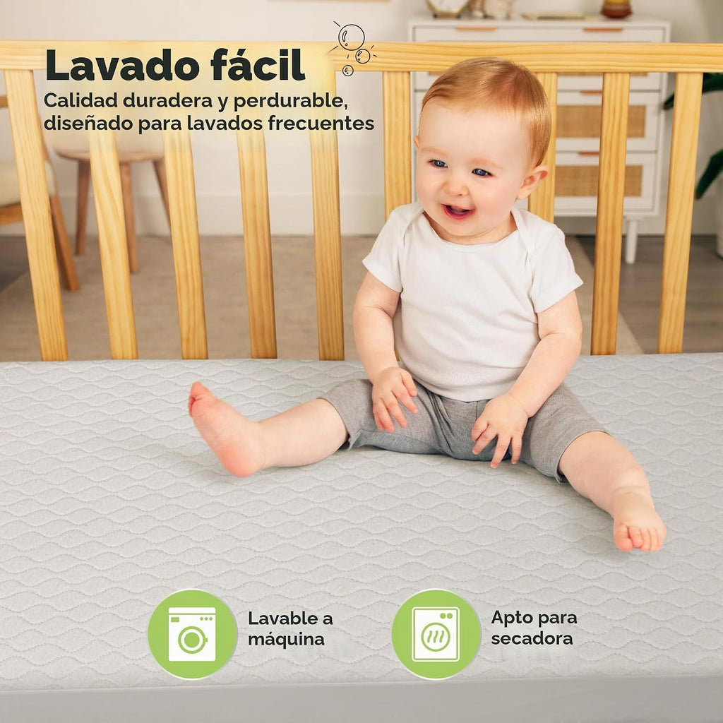 Paquete de 2 fundas protectoras de colchón impermeables para cuna |...