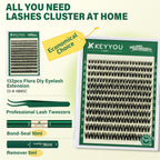 KEYYOU Flora - Kit de racimos de pestañas Flaunt D, pestañas natura...