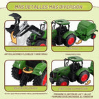 Peagprav Juego de juguetes de tractor de granja, empacadora redonda...