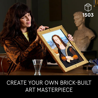 Set de Construcción de Arte LEGO Mona Lisa - Exhibición de Pared de Leonardo da Vinci, Edades 18+ - Manualidades DIY para Hombres, Mujeres - Ideal para Amantes de Rompecabezas y Arte - Idea de Regalo