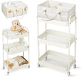 Fortella Carrito de pañales para bebés, carrito rodante de 3 nivele...