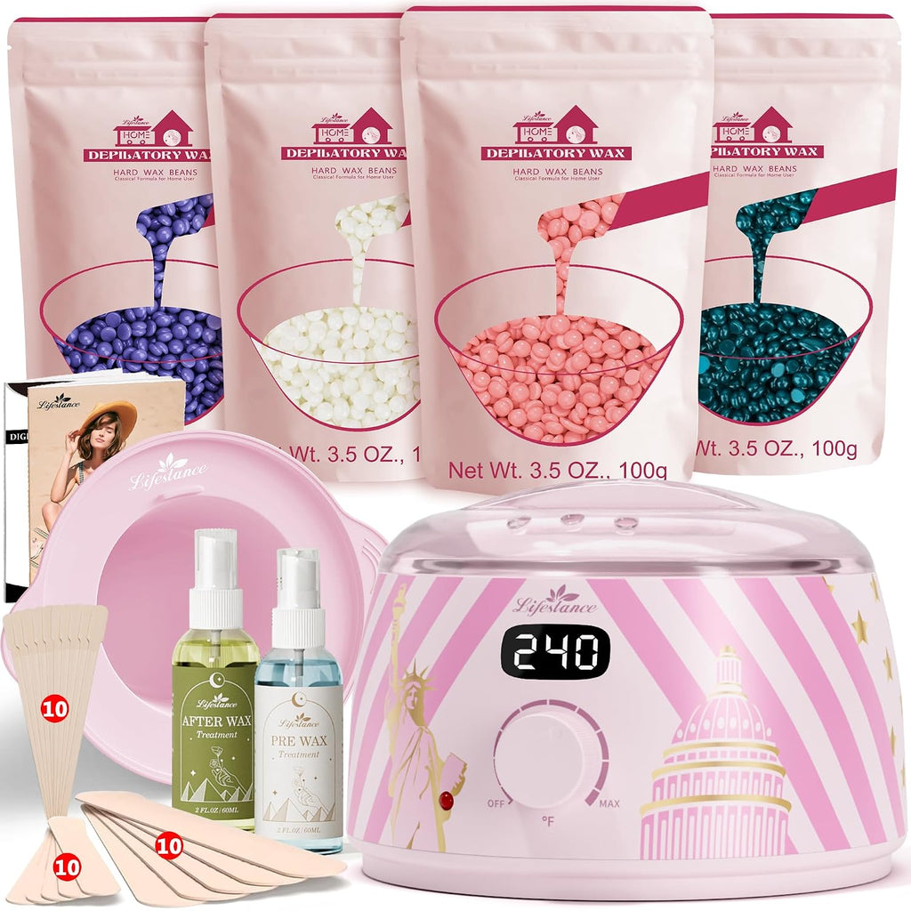 Lifestance Kit de depilación para mujeres y hombres - Calentador di...