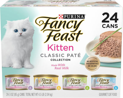 Purina Fancy Feast - Comida húmeda para gatitos, paquete variado de...