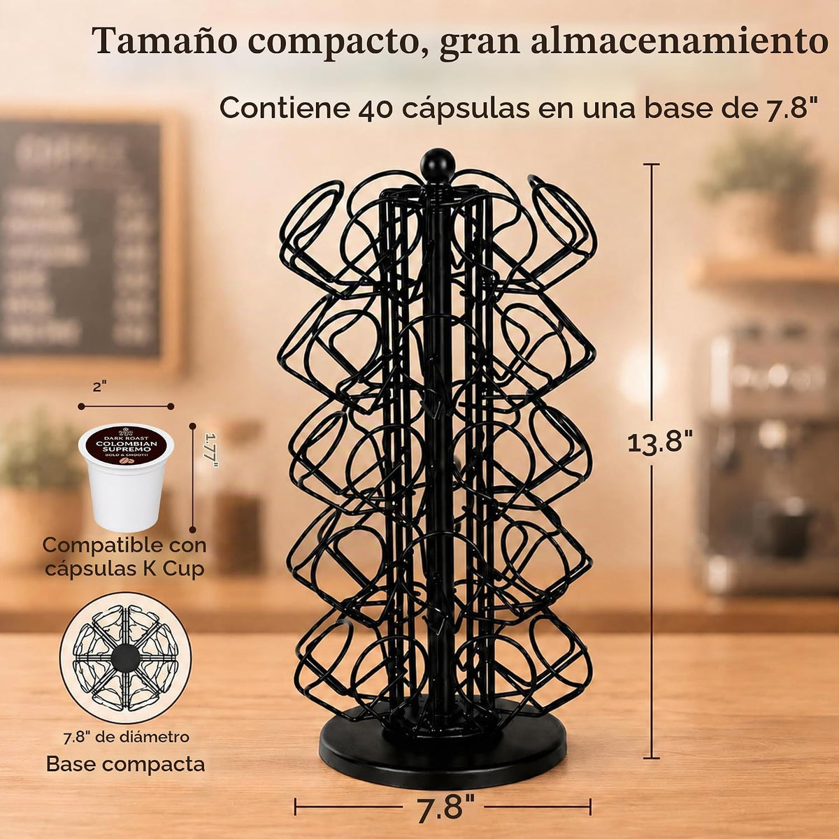 Soporte para tazas K, soporte organizador de almacenamiento para cá...
