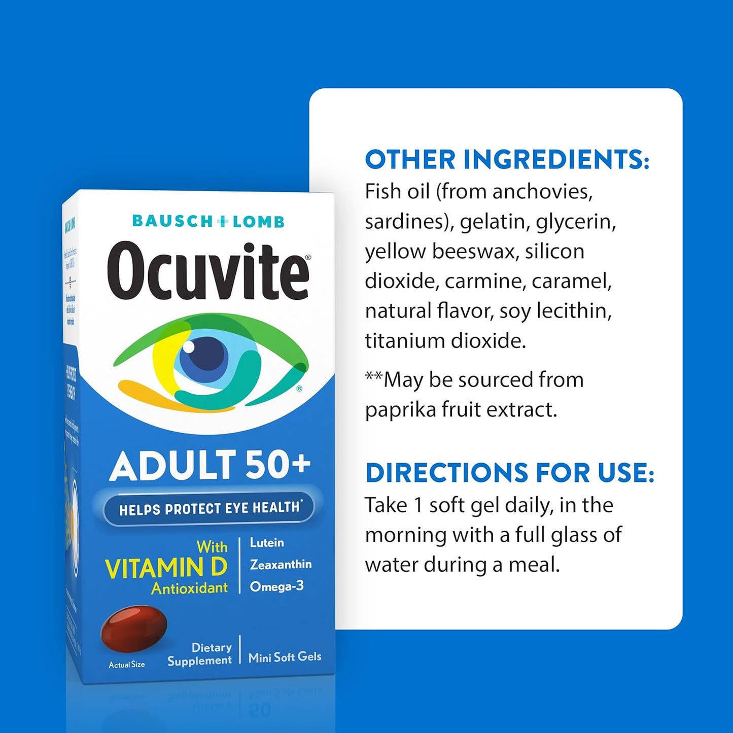 Bausch + Lomb Ocuvite Adult 50+ Suplemento de vitaminas y minerales...