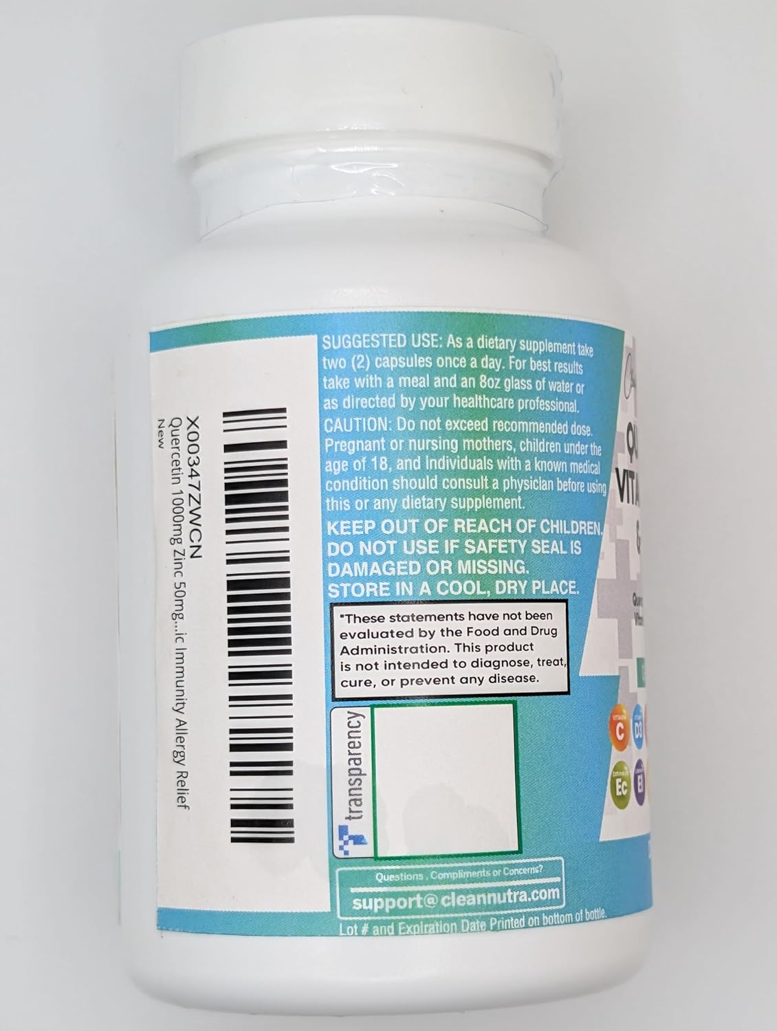 Clean Nutraceuticals Quercetina, zinc, vitamina C, vitamina D, brom...