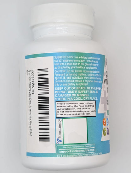Clean Nutraceuticals Quercetina, zinc, vitamina C, vitamina D, brom...
