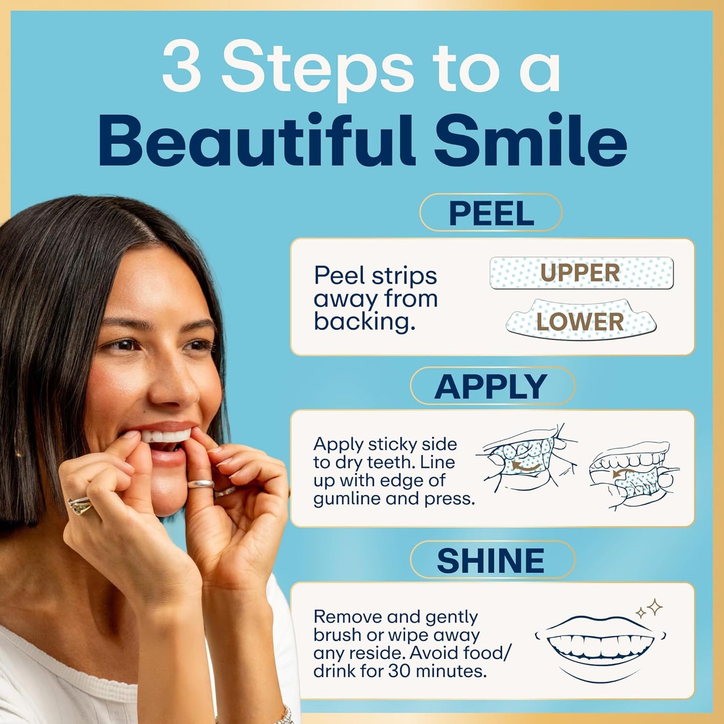 Lumineux Tiras blanqueadoras dentales, 35 tratamientos, sin peróxid...
