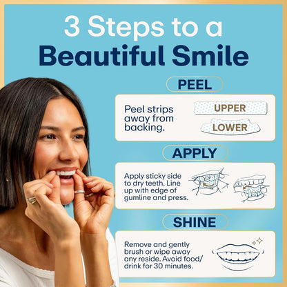 Lumineux Tiras blanqueadoras dentales, 35 tratamientos, sin peróxid...